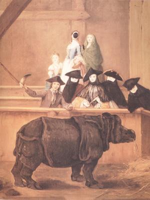 Pietro Longhi Exhibition of a Rhinoceros at Venice (nn03) oil painting image